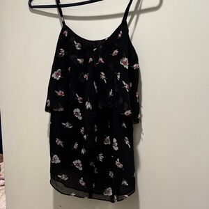 Rebecca Taylor Black Floral Camisole